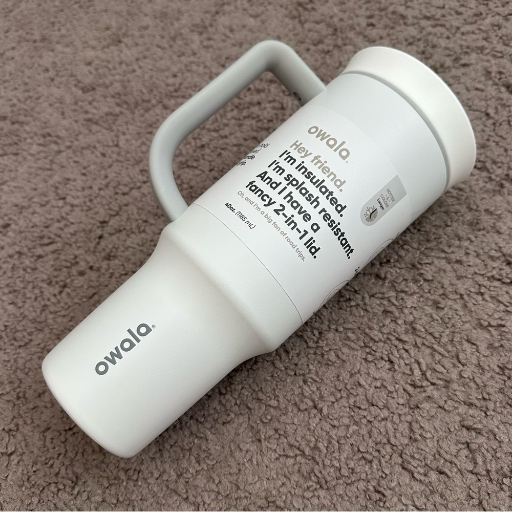 Owala Stainless Steel Straw Tumbler 40oz White Gray